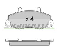 SPA525 SIGMAUTO Kit pastiglie freno, Freno a disco per FORD