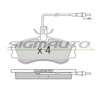 SPA711 Kit pastiglie freno, Freno a disco Sigmauto