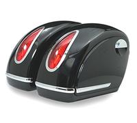 SPAAN Coppia Borse laterali rigide nero lucido in abs per moto custom 44 litri cad., VR02-001