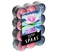Spaas 0338337.999 24 Candele profumate Colori Assortiti ± 4,5 Ore-Fairy Waterlily, Paraffin Wax, Alluminio Cup, Grigio-Blu, D 39 mm x H 16 mm