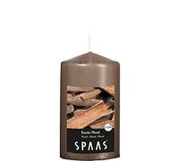 Spaas 12 Candele cilindriche profumate, 60, 25 Ore, Legno Esotico, Cera di paraffina, Tortora, D 60 mm x H 100 mm