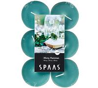 Spaas 12 candele profumate maxi, ± 10 ore, menta Hamman, verde smeraldo