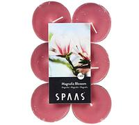 Spaas 12 Candele profumate Maxi in Cera di paraffina, Tazza in Alluminio Rosa Blush, Diametro 58 mm x Altezza 24 mm