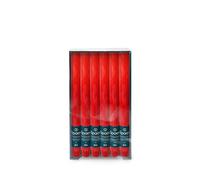 Spaas - 12 Candele rustiche Non profumate, in Cera di paraffina, 21 x 250 mm, Colore: Rosso
