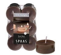 Spaas - 12 candeline profumate in Tazza Trasparente, Cera di paraffina, plastica, Tortora, Diametro 56 mm x Altezza 21 mm