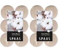 Spaas 12 maxi candeline profumate, 10 ore, fiori di cotone, beige, 58 mm x 24 mm (Confezione da 2)