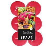 Spaas 12 maxi lumini profumati, Cera di paraffina, tazza in alluminio, Rosso vero., D 58 mm x H 24 mm