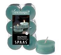 Spaas - 12 maxi lumini profumati in tazza trasparente trasparente, 8 ore
