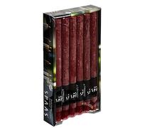 Spaas 12 x 12 Candele rustiche Non profumate per la casa, ± 8 Ore, Vino, Cera di paraffina, Rosso Vinaccia, D 21 mm x H 250 mm