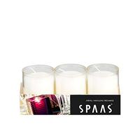 Spaas 12 x 3 ricariche inodore, Cera di paraffina, Tazza di plastica Bianca, Diametro 50 mm x Altezza 60 mm