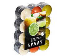 Spaas 24 lumini profumati, Colori Assortiti, ± 4,5 Ore, agrumi del Sud