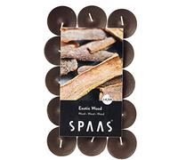 Spaas 30 lumini profumati in Confezione Piatta, 4,5 Ore, Legno Esotico