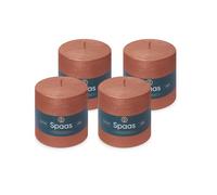 Spaas 4x Candela pilastro metallizzata 100/100 mm, salmone