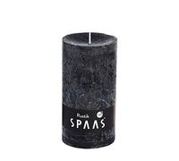 Spaas 6 Unscented Rustic Pillar Candles 70/130 mm, ± 60 Hours-Black 6 Candele profumate Ore-Nero, Cera di paraffina, 7 cm, 6 unità