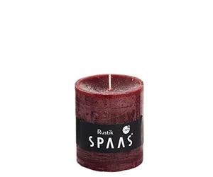 Spaas 8 Candele rustiche Non profumate 68, 30 Ore Vino, Cera di paraffina, Rosso Vinaccia, d 68 mm x h 80 mm
