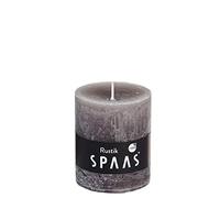 Spaas 8 - Candele rustiche Non profumate, in Cera di paraffina, 68 x 80 mm, Colore: Tortora