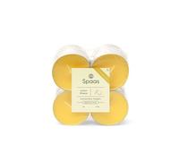 Spaas 8 x 8 Tealight Maxi alla Citronella Lemon Breeze, 10 Ore, Colore Giallo Chiaro
