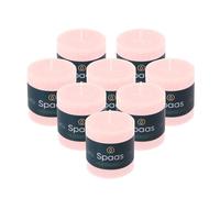 Spaas 8x Candela pilastro in stile rustico 70/70 mm 25 ore, rosa chiaro