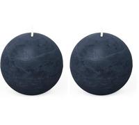 Spaas Candela a sfera in stile rustico 80 mm 24 ore, blu scuro (Confezione da 2)