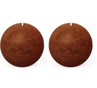 Spaas Candela a sfera in stile rustico 80 mm 24 ore, bordeaux (Confezione da 2)