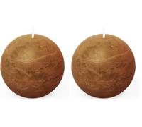 Spaas Candela a sfera in stile rustico 80 mm 24 ore, cognac (Confezione da 2)
