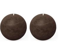 Spaas Candela a sfera in stile rustico 80 mm 24 ore, marrone scuro (Confezione da 2)
