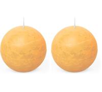 Spaas Candela a sfera in stile rustico 80 mm 24 ore, sabbia (Confezione da 2)