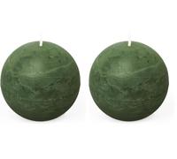 Spaas Candela a sfera in stile rustico 80 mm 24 ore, verde scuro (Confezione da 2)