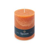 Spaas - Candela pilastro in stile rustico, 100/130 mm, 95 ore, arancione