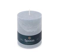 Spaas - Candela pilastro in stile rustico, 100/130 mm, 95 ore, azzurro