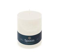 Spaas - Candela pilastro in stile rustico, 100/130 mm, 95 ore, bianco
