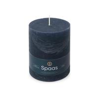 Spaas - Candela pilastro in stile rustico, 100/130 mm, 95 ore, blu scuro