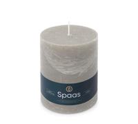 Spaas - Candela pilastro in stile rustico, 100/130 mm, 95 ore, grigio chiaro