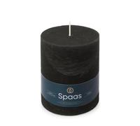 Spaas - Candela pilastro in stile rustico, 100/130 mm, 95 ore, nero