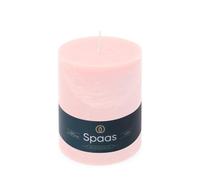 Spaas - Candela pilastro in stile rustico, 100/130 mm, 95 ore, rosa chiaro