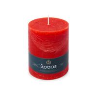 Spaas - Candela pilastro in stile rustico, 100/130 mm, 95 ore, rosso