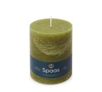 Spaas - Candela pilastro in stile rustico, 100/130 mm, 95 ore, verde oliva