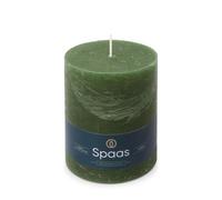 Spaas - Candela pilastro in stile rustico, 100/130 mm, 95 ore, verde scuro