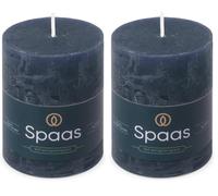 Spaas Candela pilastro in stile rustico 70/95 mm 35 ore, blu scuro (Confezione da 2)