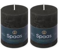 Spaas Candela pilastro in stile rustico 70/95 mm 35 ore, nero (Confezione da 2)