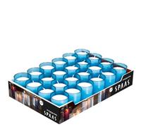 Spaas Confezione da 24 Candele Godets Trasparenti Blu