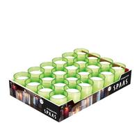 Spaas Confezione da 24 Candele Godets Trasparenti Verde