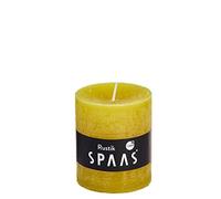 Spaas Giallo Autunnale 8 Candele rustiche Non profumate 68, 30 Ore, Cera di paraffina, D 68 mm x H 80 mm