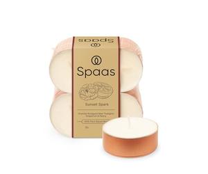 Spaas - Lumini profumati maxi in oro rosa, confezione da 8 pezzi, 10 ore - Sunset Spark