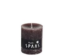 Spaas Marrone Caldo 8 Candele rustiche Non profumate 68, 30 Ore, Cera di paraffina, D 68 mm x H 80 mm