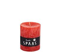 Spaas Rosso 8 Candele rustiche Non profumate 68, 30 Ore, Cera di paraffina, D 68 mm x H 80 mm