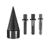 Spaccalegna a cono da 32 mm con 3 maniglie di perforazione, gambo cono, punta elicoidale, spaccalegna da ardere in acciaio al carbonio con punta quadrata/esagonale/rotonda per la casa