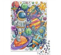 Space Adventure Astronaut And Rocket in Outer Space Puzzle Impossibili 1000Pcs Decorazione Per La Casa. Rilassamento E Intelligence Per Adulti E Ragazzi Da 14 Anni 52x38cm/1000pcs