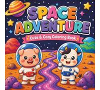 Space Adventure: Cute & Cozy Coloring Book: 40 Cosmic Images | Bold & Easy Style | For Kids & Adults