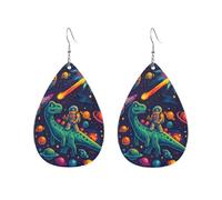 Space Adventure Dinosaur Orecchini In Pelle Moda Orecchini Da Donna Divertenti Accessori Per Cosplay Decorazioni Feste